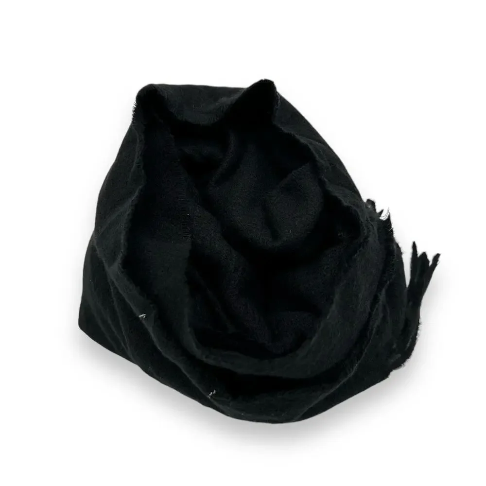 NEW Macy's Unisex Style & Co Black Fringe Scarf Classic Winter Quiet Luxury NWT